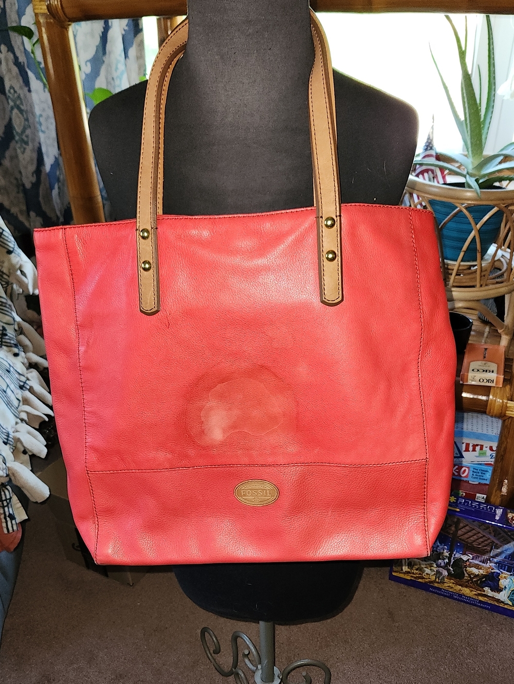 Vintage Red Leather Bag